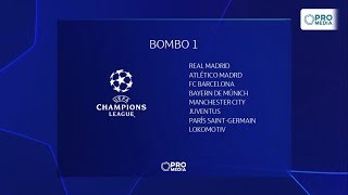 Los 4 Bombos para el Sorteo de la Fase de Grupos  UEFA Champions League [upl. by Shirberg]