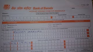 How to Fill Account Opening Form of Bank of Baroda in 2024  Simplified in Hindi [upl. by Sheehan]