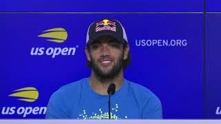 Matteo Berrettini talks about his 1 fan Giovanni Bartocci  US Open 2020 Press Conference [upl. by Viquelia]