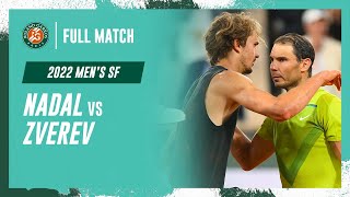 Nadal vs Zverev 2022 Mens semifinal Full Match  RolandGarros [upl. by Ahsitel]