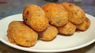 Mauritian Cuisine Boulette Pomme de Terre Croquette  Mashed Potato Fritters Recipe [upl. by Annayram]