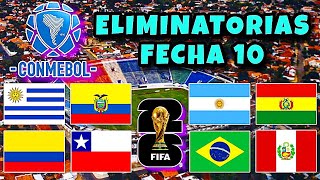 Calendario Fecha 10 Eliminatorias Sudamericana  Mundial 2026 [upl. by Marilin312]