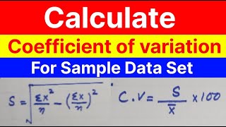 How to Calculate coefficient of variation for ungrouped datadispersionStandard deviationVariance [upl. by Ahsiekim]