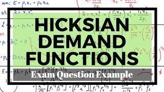 Derivation of Hicksian Demand Function from Utility Function [upl. by Aikehs]