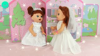 Vestidos de BODA para las muñecas SARA y SARITA Baby Alive [upl. by Hainahpez]