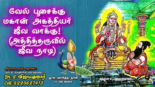 Vel Poojai Vaaku  வேல் பூசைக்கு மகான் அகத்தியர் ஜீவ வாக்கு 17062024 −அத்தித்தருவில் ஜீவ நாடி [upl. by Nymzaj]