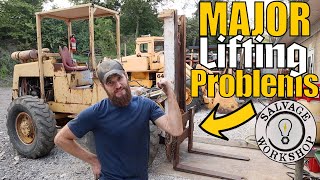 Fixing the MAST on my Wheel Loader Forklift  RARE Clark Michigan 35AWS AllTerrian Forklift [upl. by Melcher]