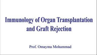 Immunology of Organ Transplantation [upl. by Susannah]