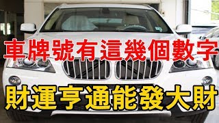 車牌號有這幾個數，財運亨通發大財，看看你的車牌號有嗎？ [upl. by Zerlina]