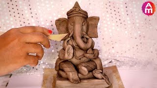 How to make Eco Friendly Ganesha at home  Ganpati idol making  Step by Step  Artsy Madhu 32 [upl. by Enilesor]