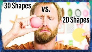 2D vs 3D Shapes Mr Bs Brain  Ep 2 2D and 3D Shapes [upl. by Ahsaya]