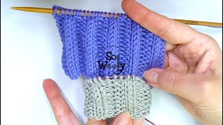 How to knit a Rib stitch quotwithout purlingquot in the round  So Woolly [upl. by Ellehcam]