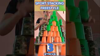 A Potential Fast Performance Sport Stacking Freestyle Stack Attack in 10091 Seconds shorts [upl. by Hatti]