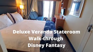 Deluxe Oceanview Stateroom with Veranda Walkthrough I Disney Fantasy [upl. by Clari]