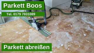 Parkett abreißen Estrichboden schleifen grundieren und ausgleichen ganz NRW Tel 01797831089 [upl. by Friday]