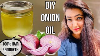 DIY Onion Oil At Home  झड़े हुए बालों को फिर से उगाएं Hair Fall रोकें और पाएं Faster Hair Growth [upl. by Belding393]