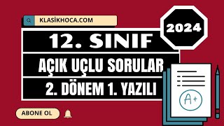 12 Sınıf Edebiyat 2 Dönem 1 Yazılı  Açık Uçlu Sorular  MEB Ortak Sınav  2025  cemalhocaile [upl. by Carrnan]