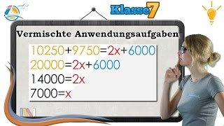 Terme und Gleichungen Anwendungsaufgaben  Klasse 7 ★ Wissen [upl. by Ennayk]