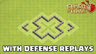 Clash Of Clans  TH3 Defense Strategy BEST Town Hall 3 FARMING Base  Defense Replays 2015 [upl. by Hadihsar289]