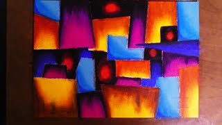 Very Easy Cubism Abstract Painting  Contemporary Art Style [upl. by Croteau]