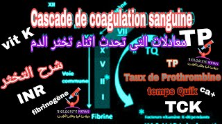 TP Taux de Prothrombine ou temps Quik cascade de coagulation TPTCK شرح نظري لتحليل تخثر الدم وتجلط [upl. by Portugal]