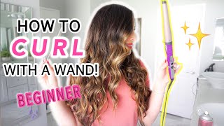 HOW TO CURL YOUR HAIR WITH A WAND FOR BEGINNERS  SIMPLIFIED AND MADE EASY  DUMMIES 101 [upl. by Haroppizt]