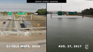 Houston Before and After Harvey [upl. by Ellenrad]