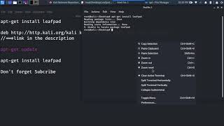 How to install leafpad on kali linux 20201 [upl. by Hobey]