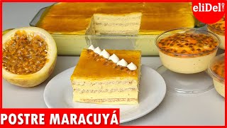 💥sin GELATINA sin HORNO pocos INGREDIENTES  postre de MARACUYÁ FÁCIL Rápido y DELICIOSO [upl. by Orutra959]