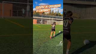 ¿GOLPEO DE GRIEZMANN O COUTINHO griezmann coutinho golpeo entrenamiento futbol goles [upl. by Derwin]