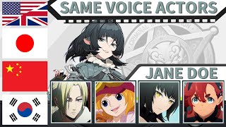 Zenless Zone Zero  Jane Doe ALL Language Voice Actors Same Anime amp Game Characters [upl. by Eniarrol]