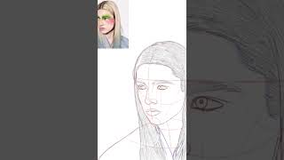 Hunter Schafer Portrait Drawing Study 🎨✍️ Sketch Timelapse model sketch [upl. by Neik]