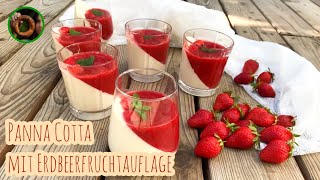 Panna Cotta mit leckerer Erdbeer Soße 🍓 Ohne Gelatine [upl. by Marline587]