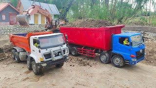 Rc Excavator Kerja Tambang Mobil Truk Merci dan volvo Scania Hino 500 Tronton Fuso 220ps Oleng [upl. by Agnes]