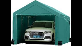 FINFREE 10 x 20 ft Heavy Duty Carport Car Canopy with Removable Sidewalls and Doors and 4 sandbags [upl. by Querida]