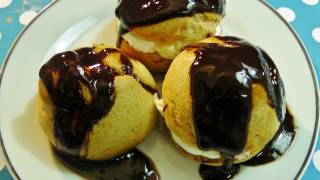 Cream Puffs with quick Chocolate Sauce [upl. by Bacchus422]