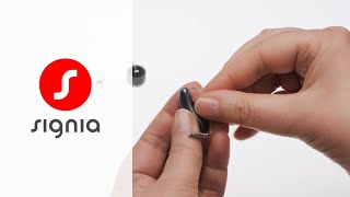 How to replace the miniReceiver 30 on a Pure ChargeampGo hearing aid  Signia Hearing Aids [upl. by Suirtemid676]