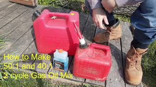 How to Make 2 Cycle Gas Oil Mix 501 and 401 [upl. by Ades394]