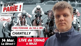 ICI on PARIE  Chantilly Quinté et pronostics en live de lhippodrome Jeudi 14 mars 2024 [upl. by Aneerehs514]