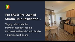 For SALE PreOwned Studio unit Residential Condo in Arca South Taguig [upl. by Gainer196]