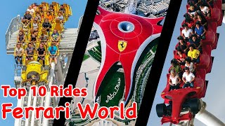 Top 10 rides at Ferrari World  Abu Dhabi Dubai  2021 [upl. by Abbotsun]