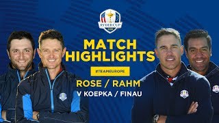 Rose amp Rahm vs Koepka amp Finau  Ryder Cup Friday Fourball Highlights [upl. by Abramo]