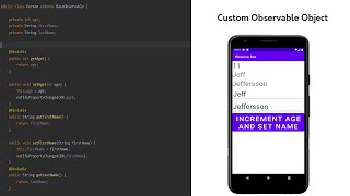 Custom Observable Object  Android Development Tutorial 2 [upl. by Siol]