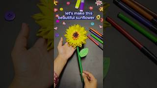 PAPER SUNFLOWER 😍❤️youtube shorts shortvideo trendingshorts diy creative crafting [upl. by Charyl]