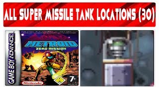 Metroid Zero Mission  All Super Missile Tank Locations 15 [upl. by Purdy]