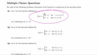 Continuity of Piecewise Functions  Lesson amp Practice Problems [upl. by Nytsud]