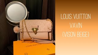 LOUIS VUITTON VAVIN VISON BEIGE â™¥ï¸  FEATURES REVIEW  WHAT FITS  WHATS IN MY BAG  vhyl0velux [upl. by Arnst60]