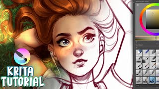 HOW TO PAINT IN KRITA 🎨✨ Digital Art Tutorial 2020 [upl. by Essirahc417]