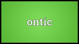 Ontic Meaning [upl. by Etnovert]