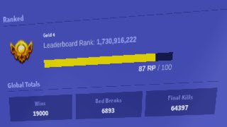 reaching 19000 wins in roblox bedwars [upl. by Mellie]